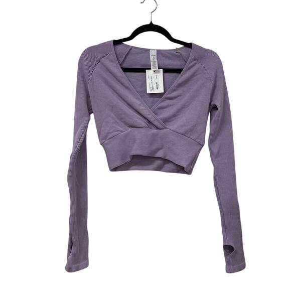 Balance Athletica Tops - NWT Balance Athletica Infinity Wrap Ribbed Crop Active Top Lavender